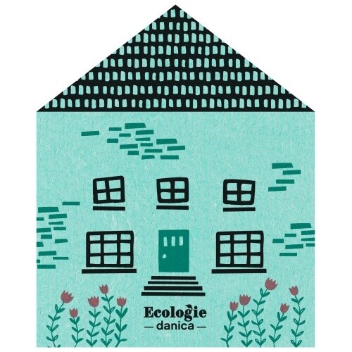 Shaped Swedish Dishcloth, Design: House