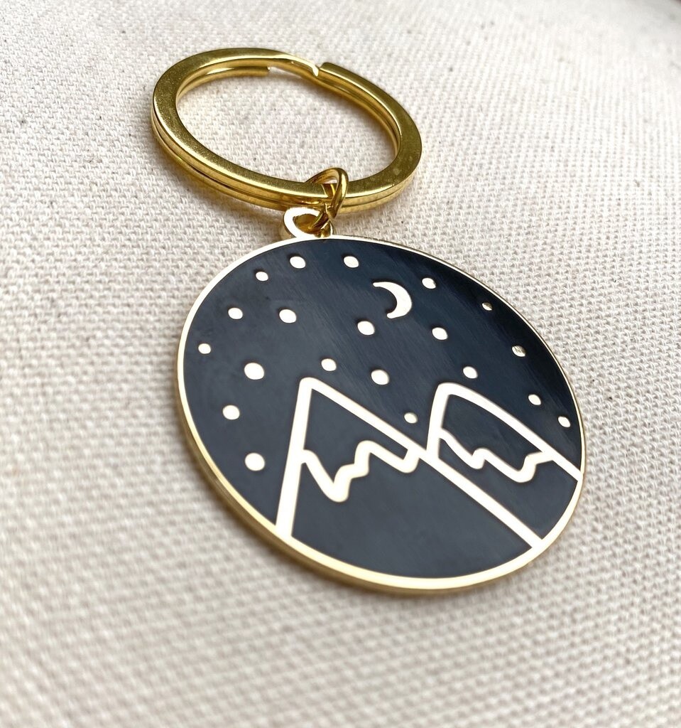 Hard Enamel Mountain Keychain