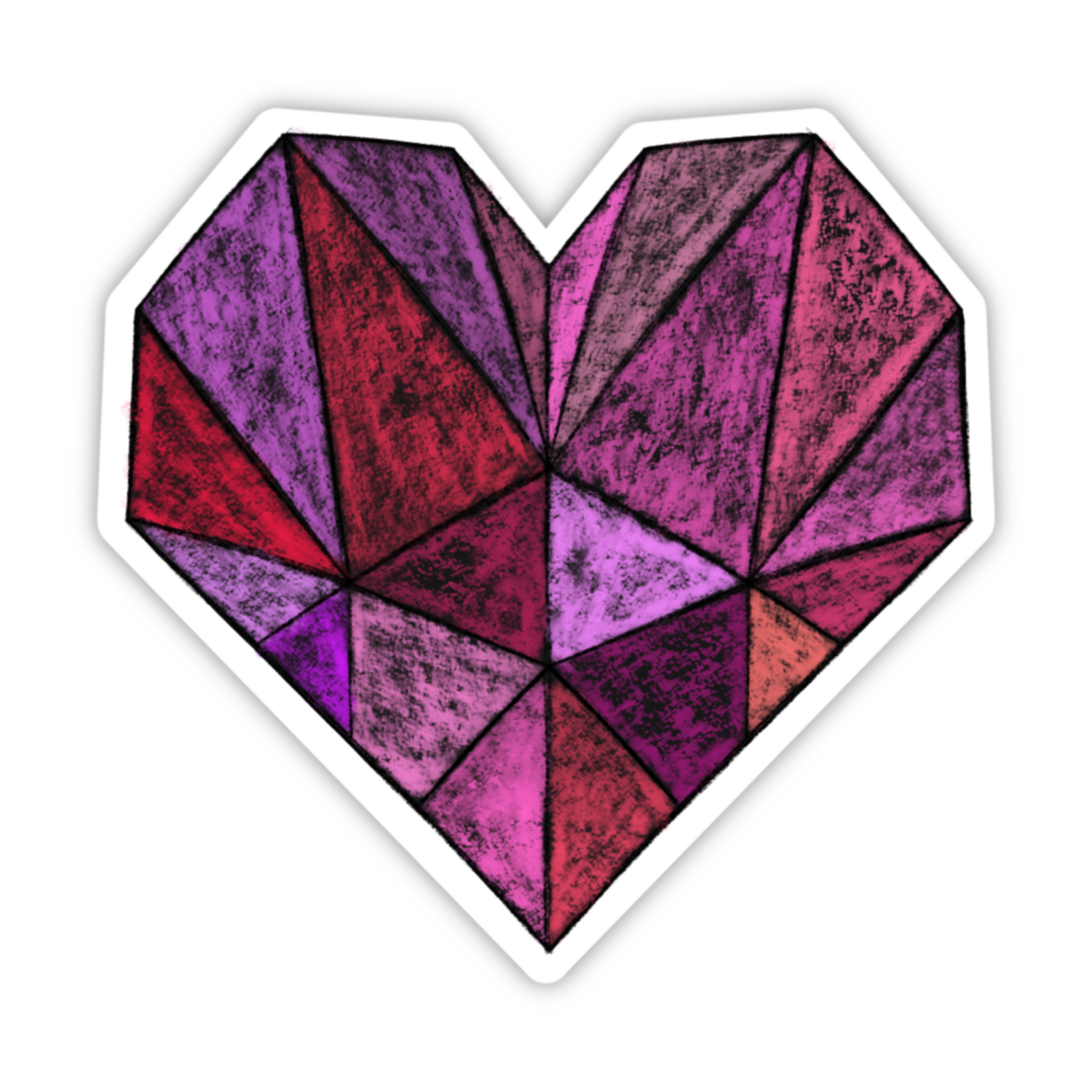 GEOMETRIC HEART VINYL STICKER