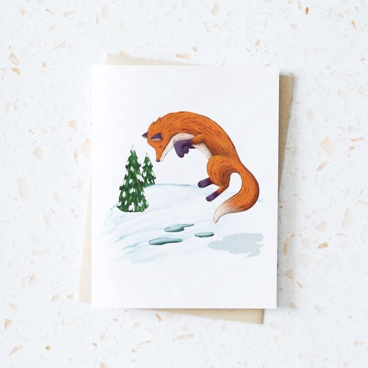 Fox Jumping in Snow