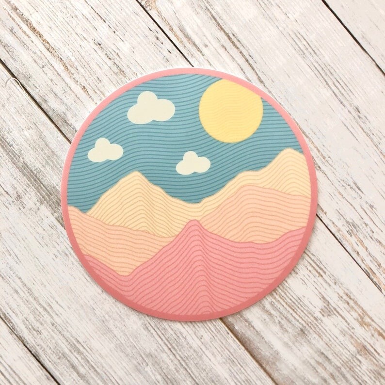 PASTEL OMBRE MOUNTAINS VINYL STICKER
