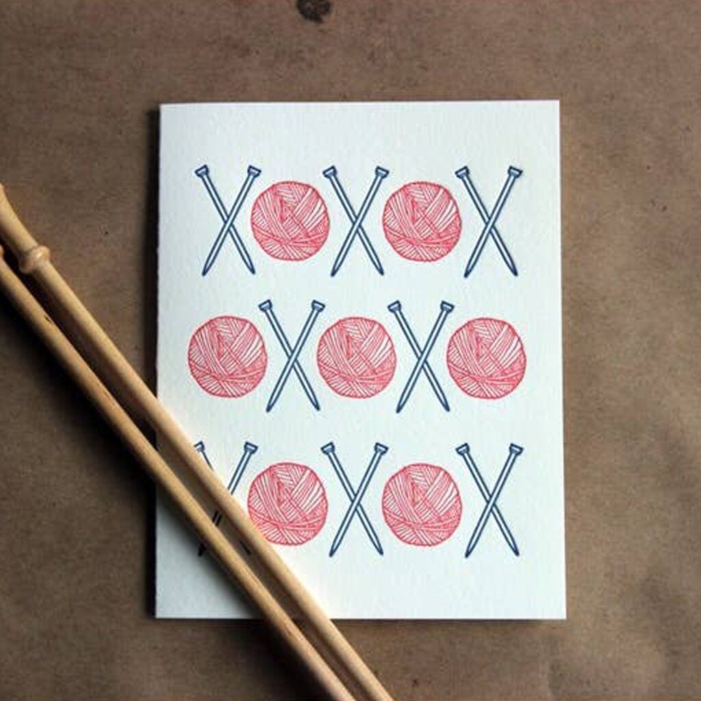 XO Knitting Card