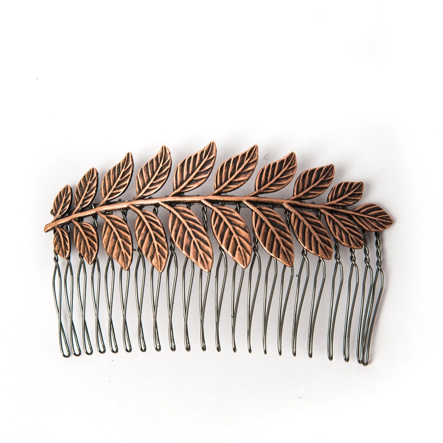 Large Leaf Hair Comb, Colour: Copper