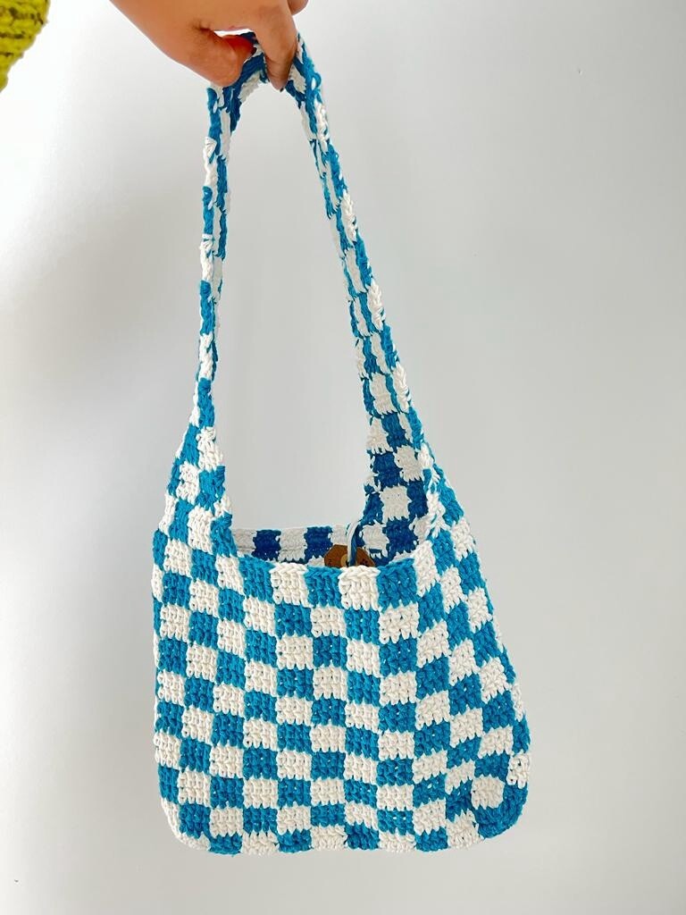 Checkered Crochet Bag