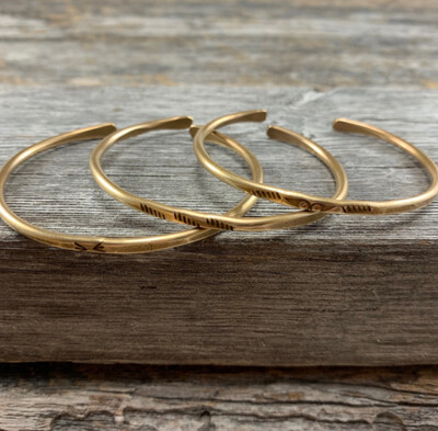 Hammered Etched Brass Bangle
