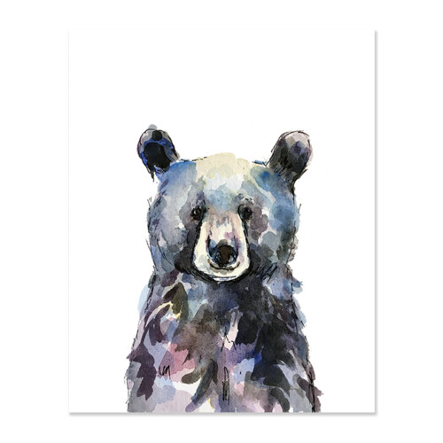 Blueish Black Bear Print