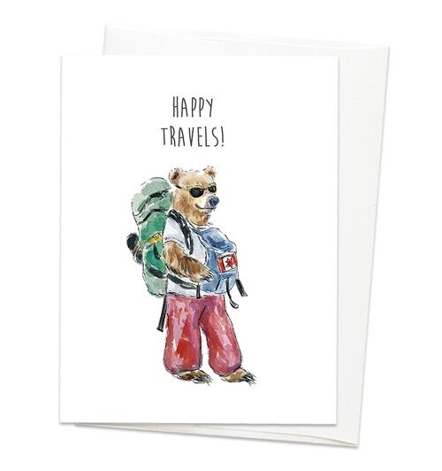 Happy Travels Bear Card