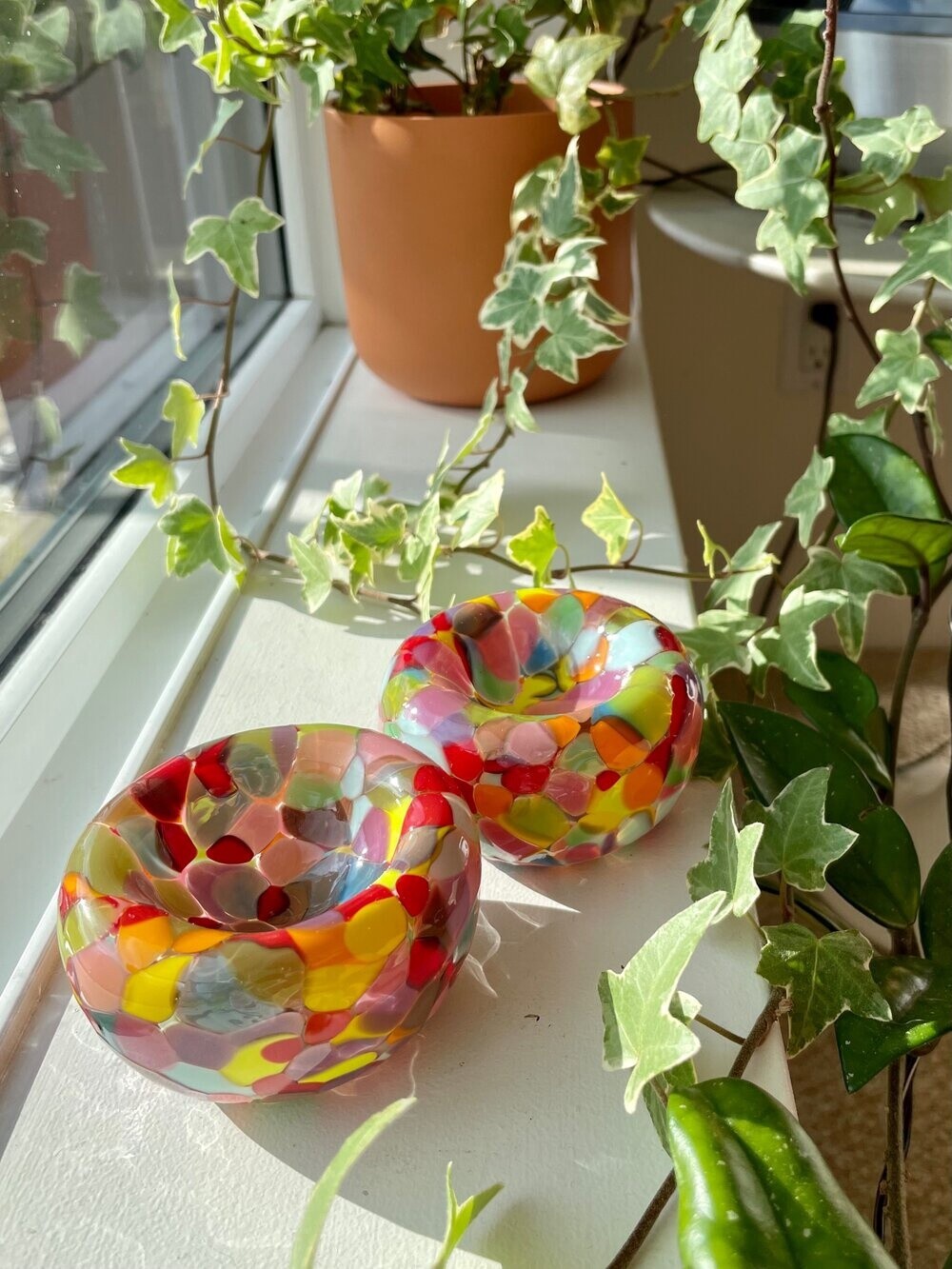 Glass Blown Mini Multi-Color Nest Bowl