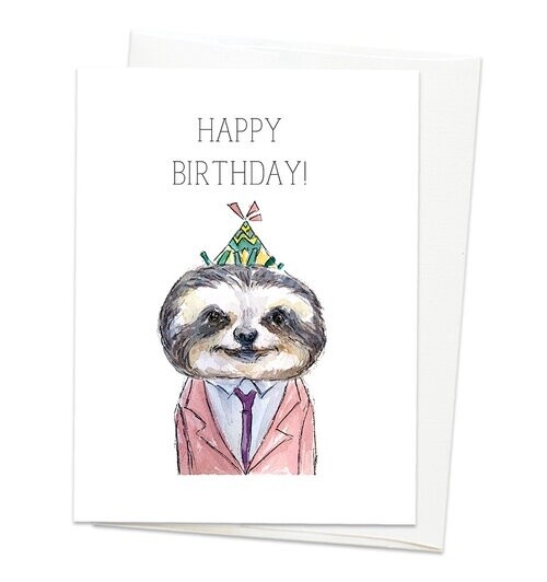 Sloth Birthday Card