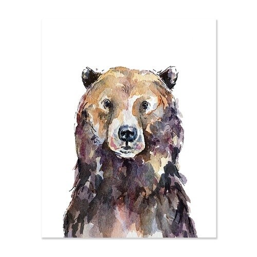 Brown Grizzly Bear Print