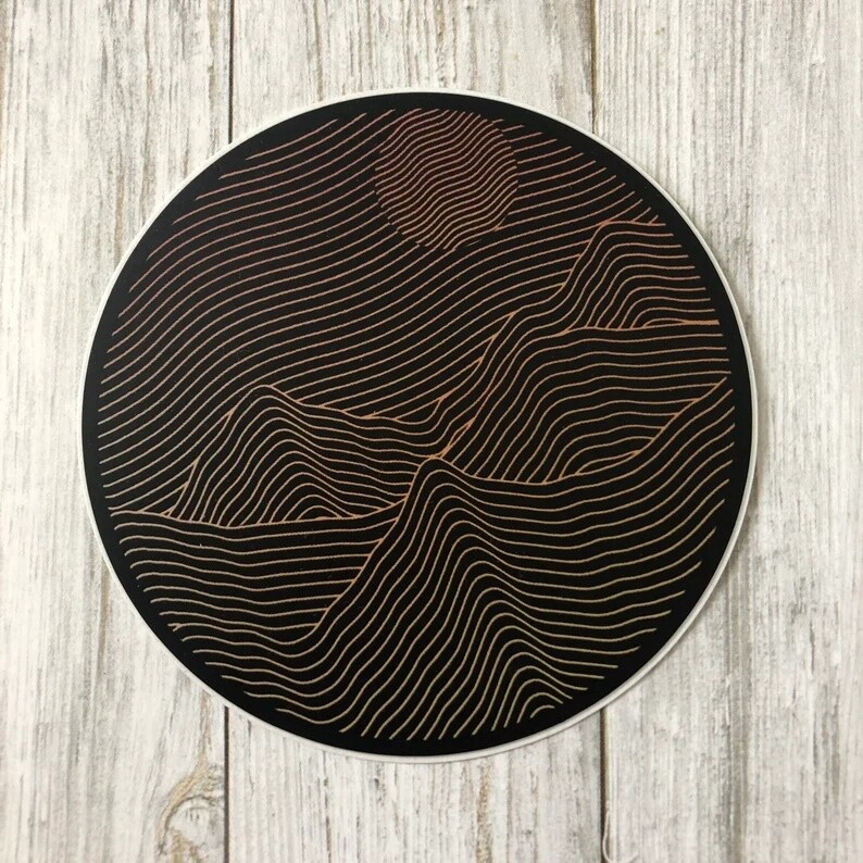 DARK OMBRE MOUNTAINS VINYL STICKER