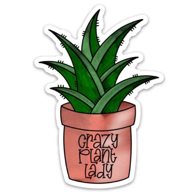 Crazy Plant Lady Vinyl Sticker