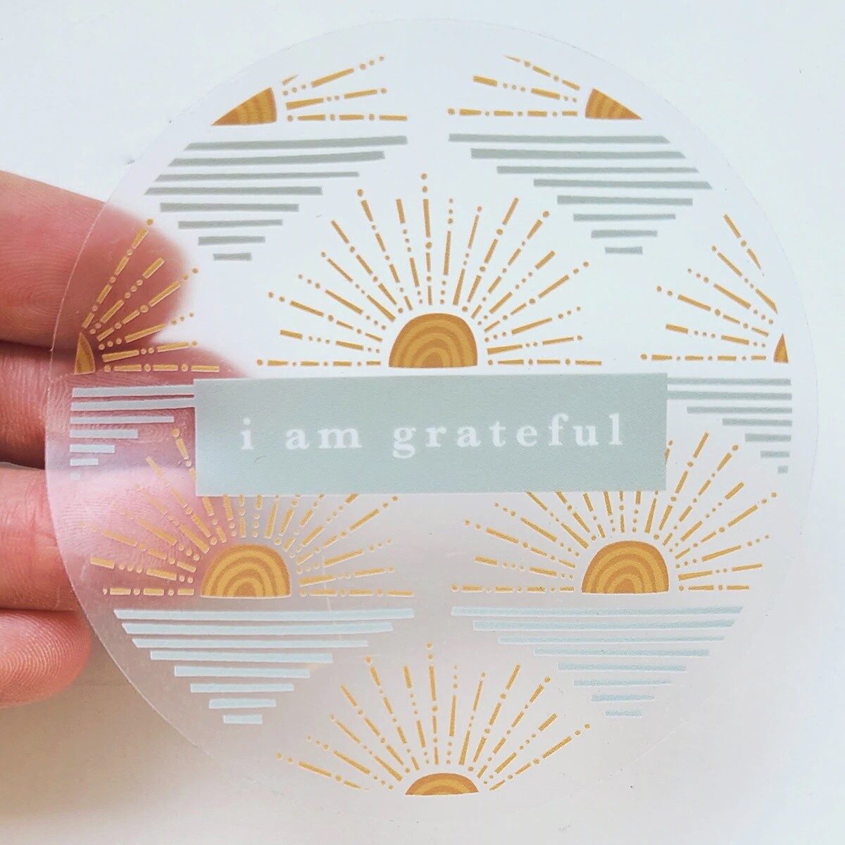Sunrise 3&quot; Clear Gratitude Sticker