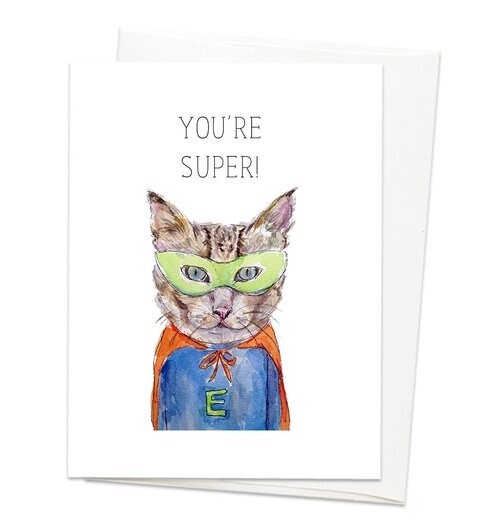 Superhero Cat Card