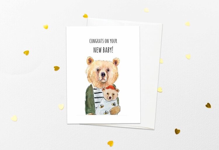 New Baby Bear Card