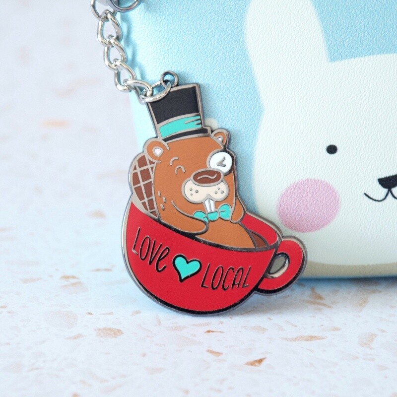 Dapper Beaver Love Local Keychain