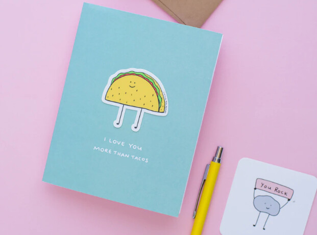 Love You More Than Tacos Sticker Card