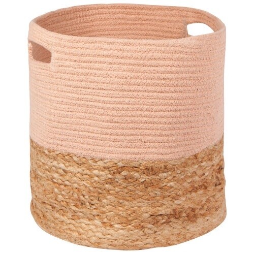 Nectar Block Large Cotton Jute Basket, Design: BlockNectar