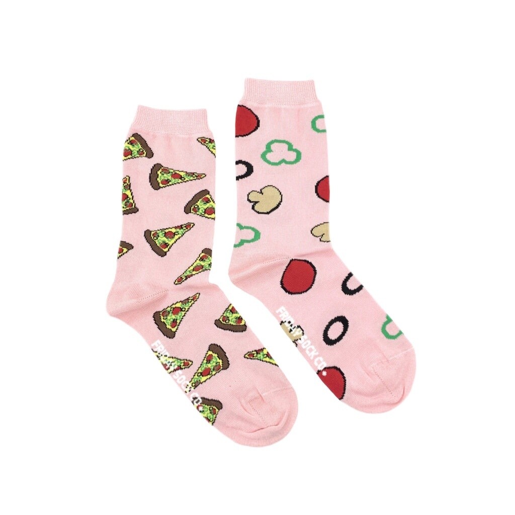 Women&#39;s Pink Pizza Topping &amp; Pizza Socks