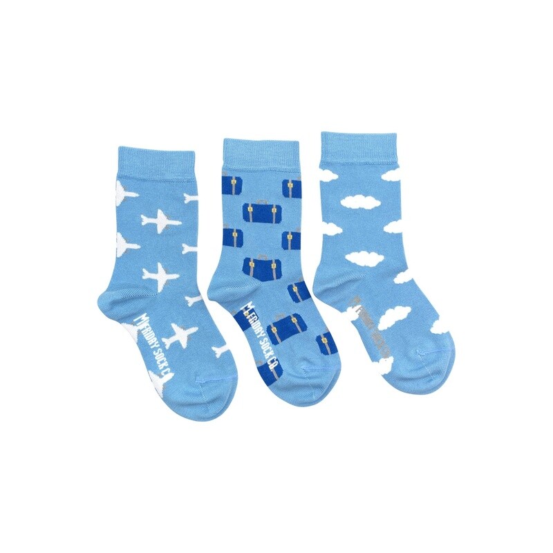 Kid&#39;s Plane, Clouds &amp; Suitcase Socks
