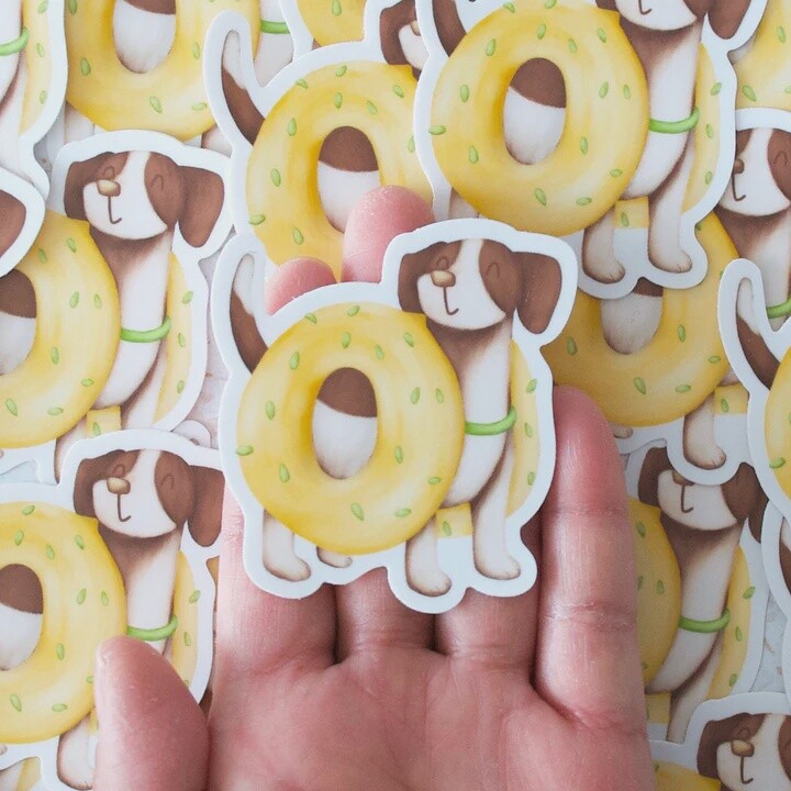 Beagle Bagel Vinyl Sticker