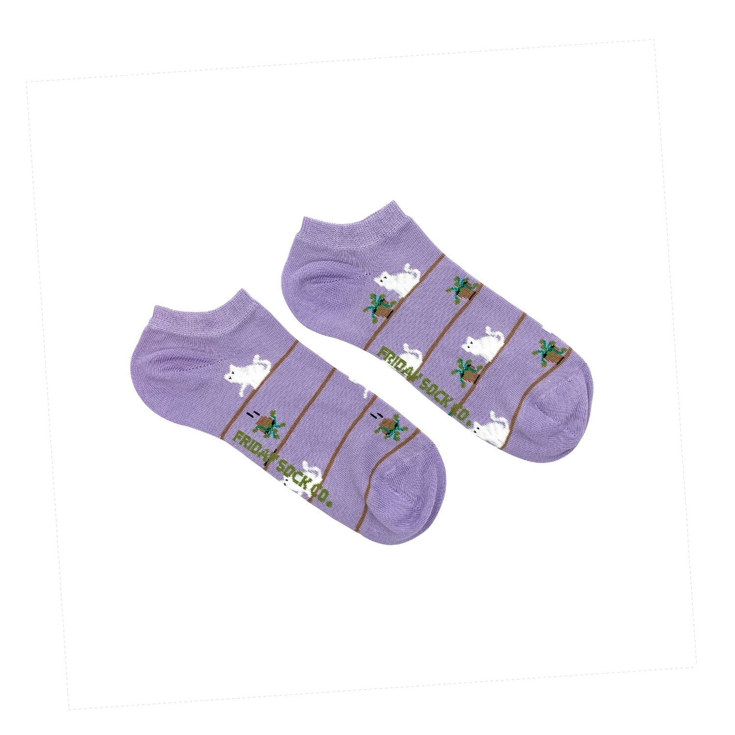 Women&#39;s Cat &amp; Plant Ankle Socks