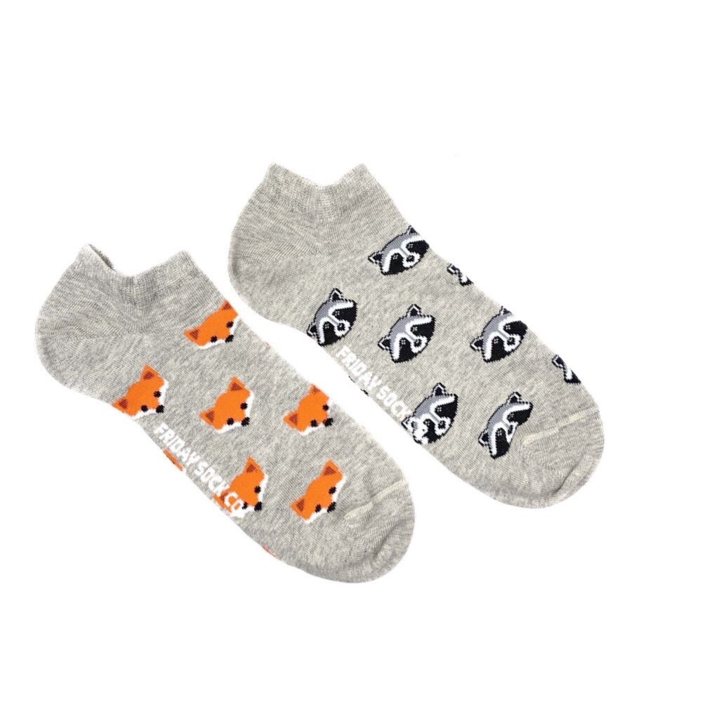 Men&#39;s Fox &amp; Raccoon Ankle Socks