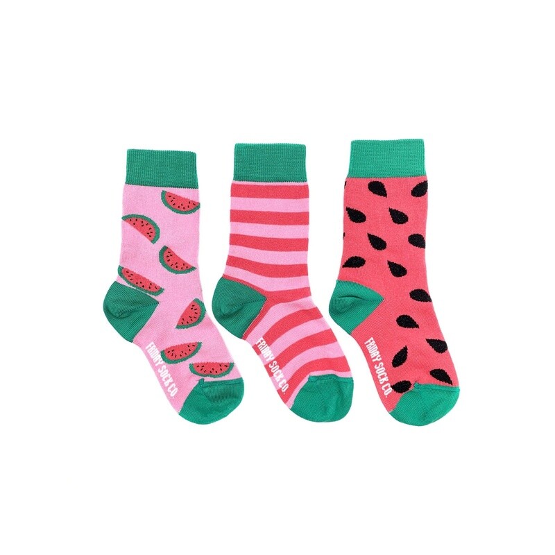 Kid's Inside Out Watermelon, &amp; Stripe Socks