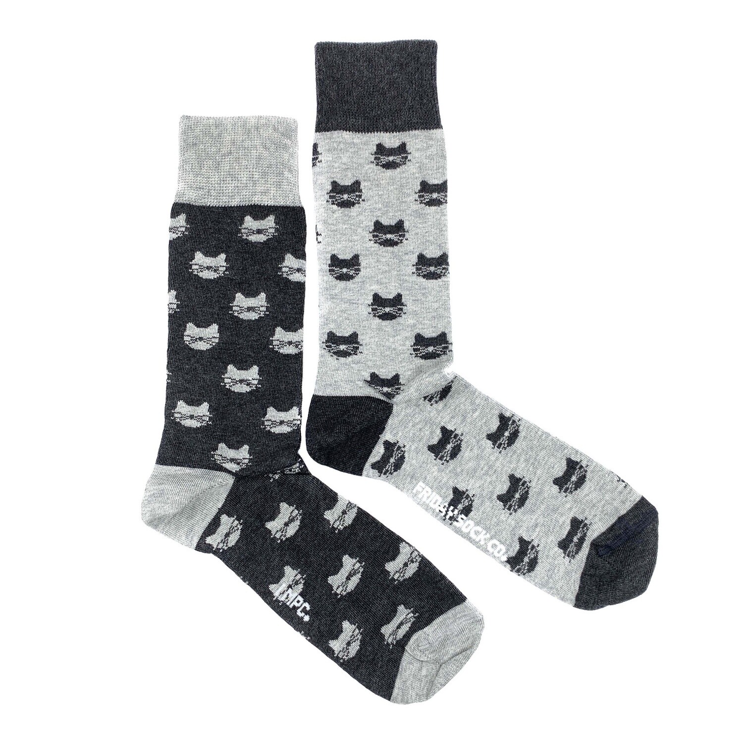 Men&#39;s Inverted Grey Cat Socks