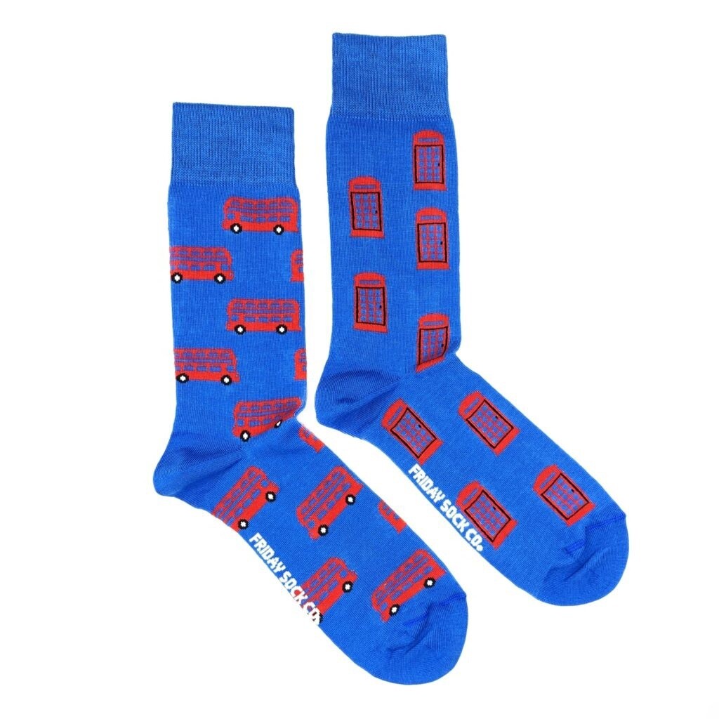 Men&#39;s London Bus and Phone Booth Socks