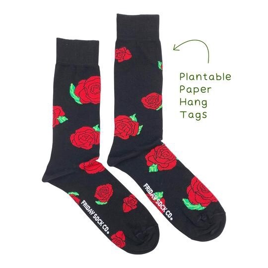 Men&#39;s Red Roses Floral Socks