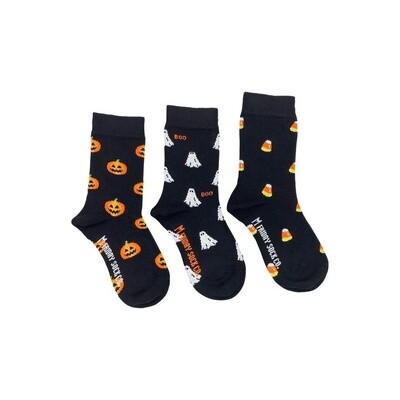 Kid's Pumpkin, Ghost & Candy Corn Socks