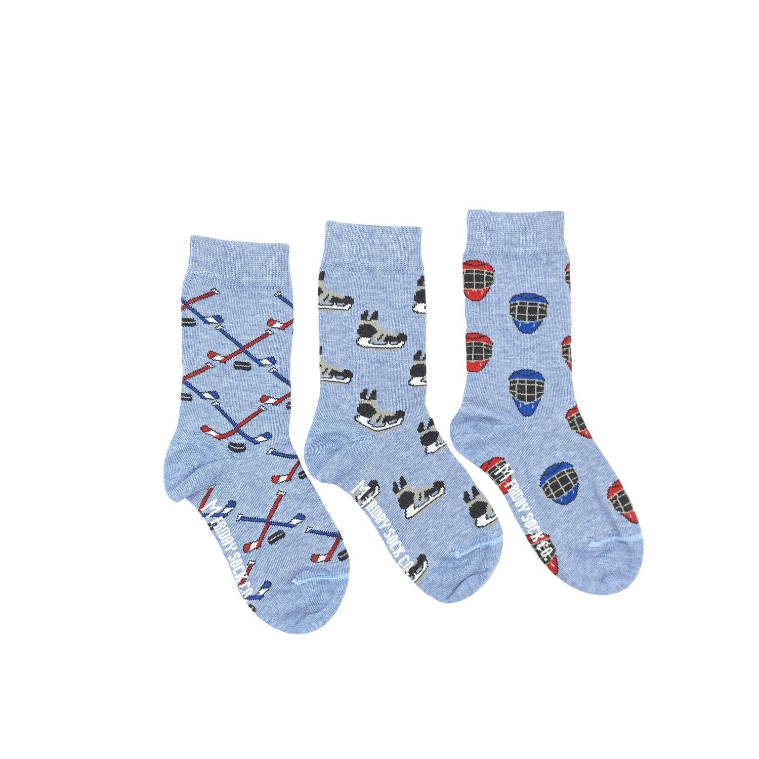 Kid&#39;s Hockey Skate, Hockey Stick, &amp; Goalie Mask Socks, Size: Age 8 - 12