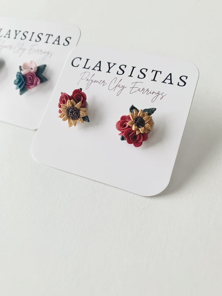 Rose and Sunflower Studs