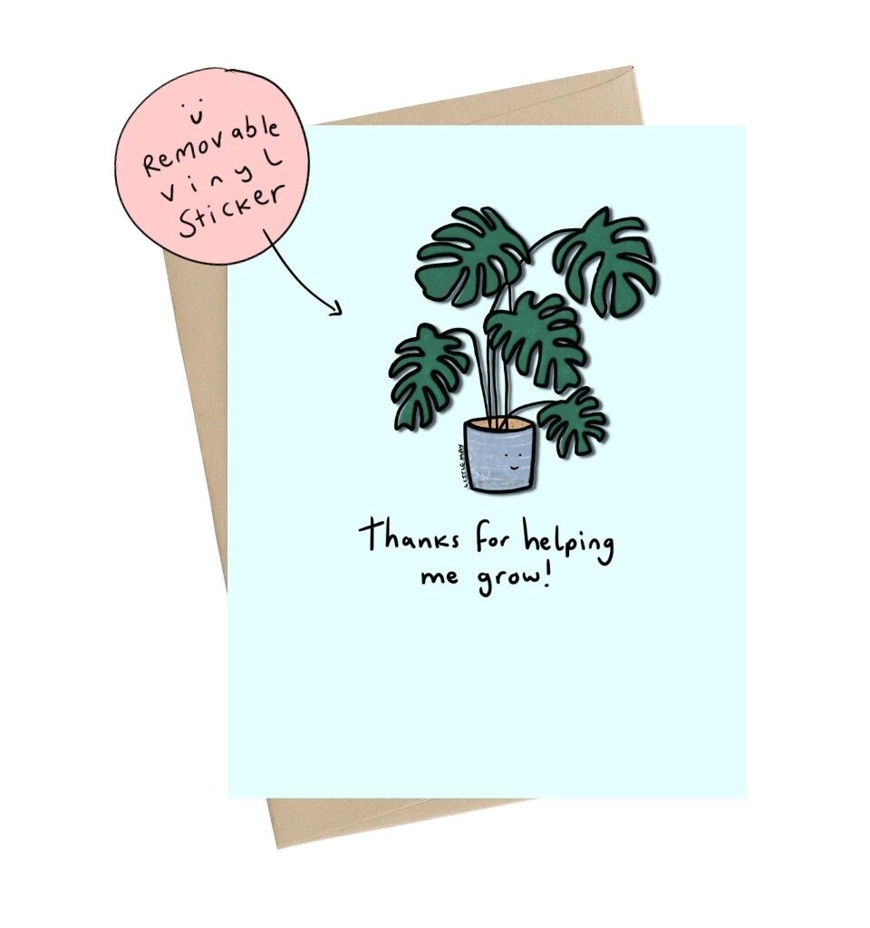 Helping Me Grow (Vinyl Sticker Card )