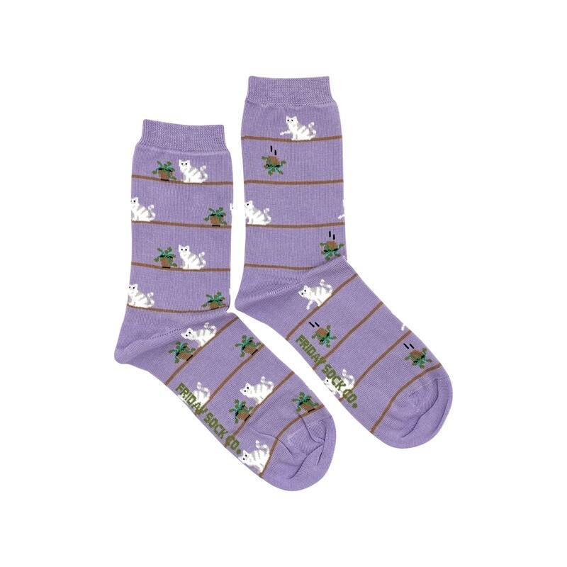 Women&#39;s Cat &amp; Plant Socks