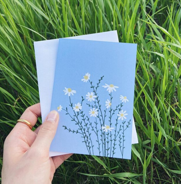Blue Daisy Greeting Card