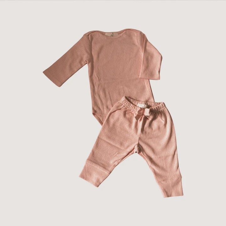 Blush Pointelle Set Onesie