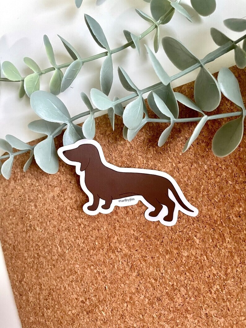 Brown Wiener Dog Sticker