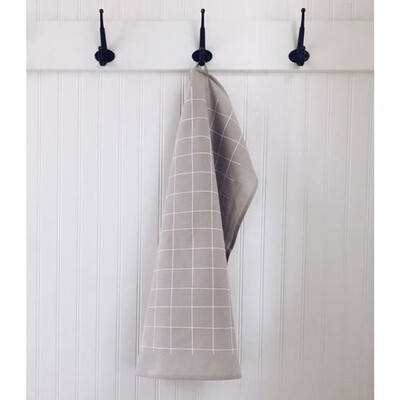 Grey Grid Tea Towel