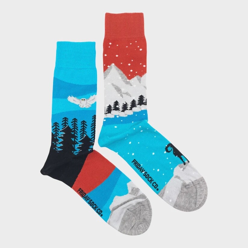 Men Rocky Mountains Canadian Landscape Socks