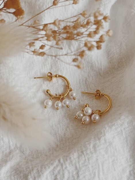 Pearly Hoop Earrings