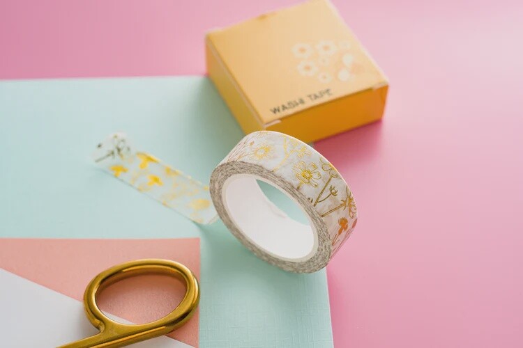 Gold Floral Washi Tape