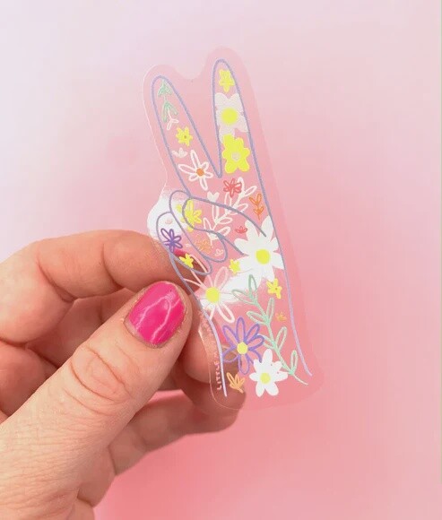 Clear Peace Vinyl Sticker