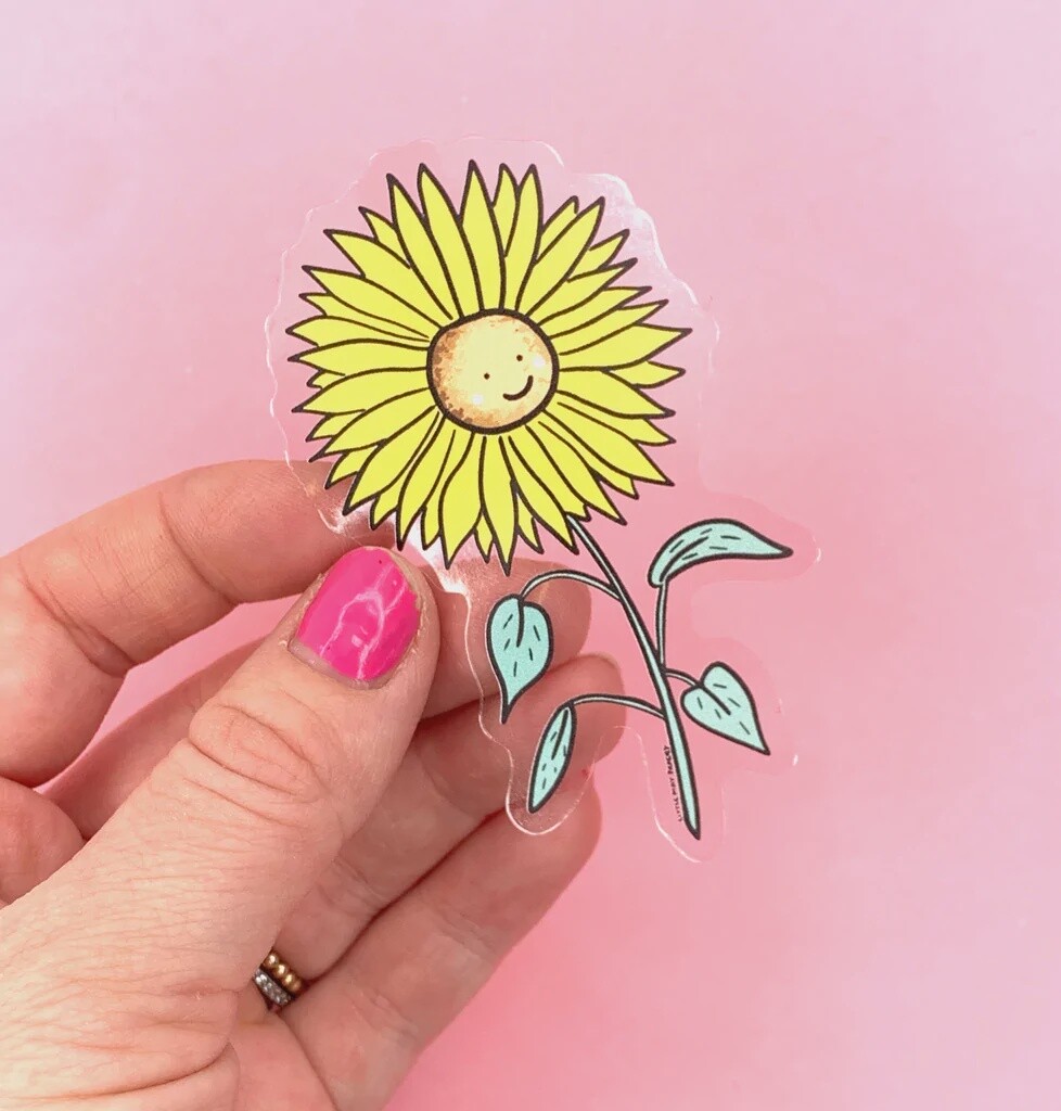 Sunflower Clear Vinyl Sticker