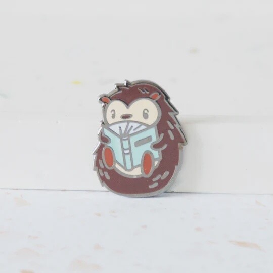 Hedgehog Reading Pin