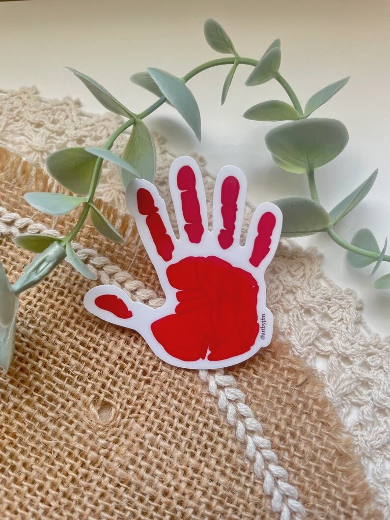 Red Indigenous Hand Sticker