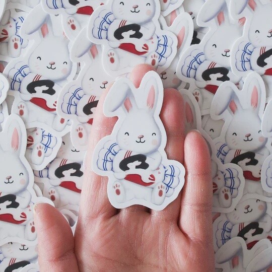 White Rabbit Candy Vinyl Sticker