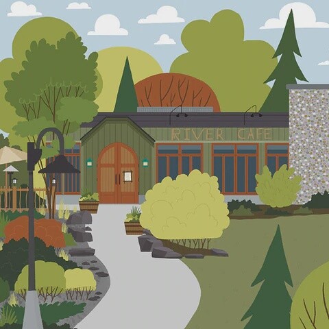 Art Print of River Cafe