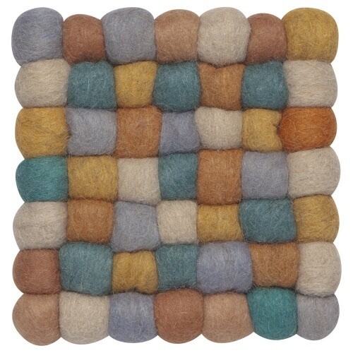 Wool Felt Dot Trivet, Colour: Ochre Scattered